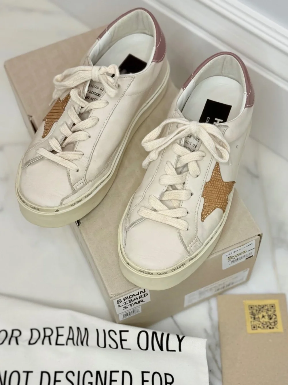 Golden Goose Hi Star Private Edit Low Top Platform - White/Beige US5/EU35